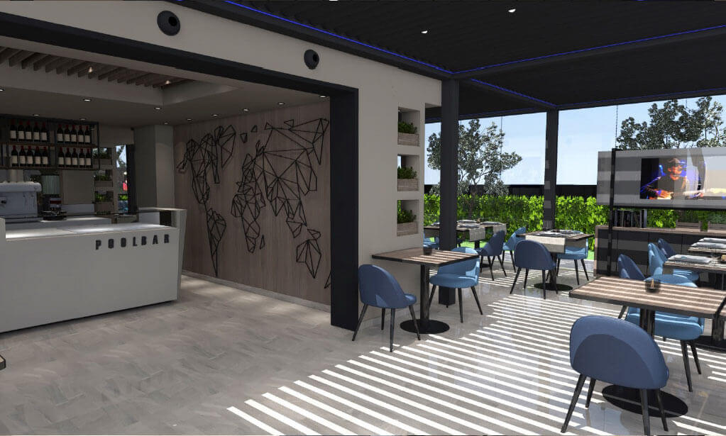 Arredamento ristorante dell'hotel Sabaudia