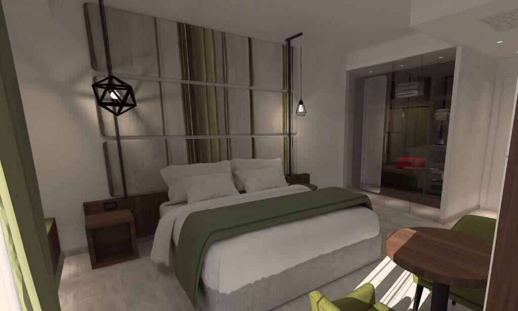 Progetto camera hotel sabaudia